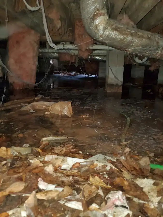 Crawl space flood assessment for Commercial Water Damage Restoration in Warrensville Heights