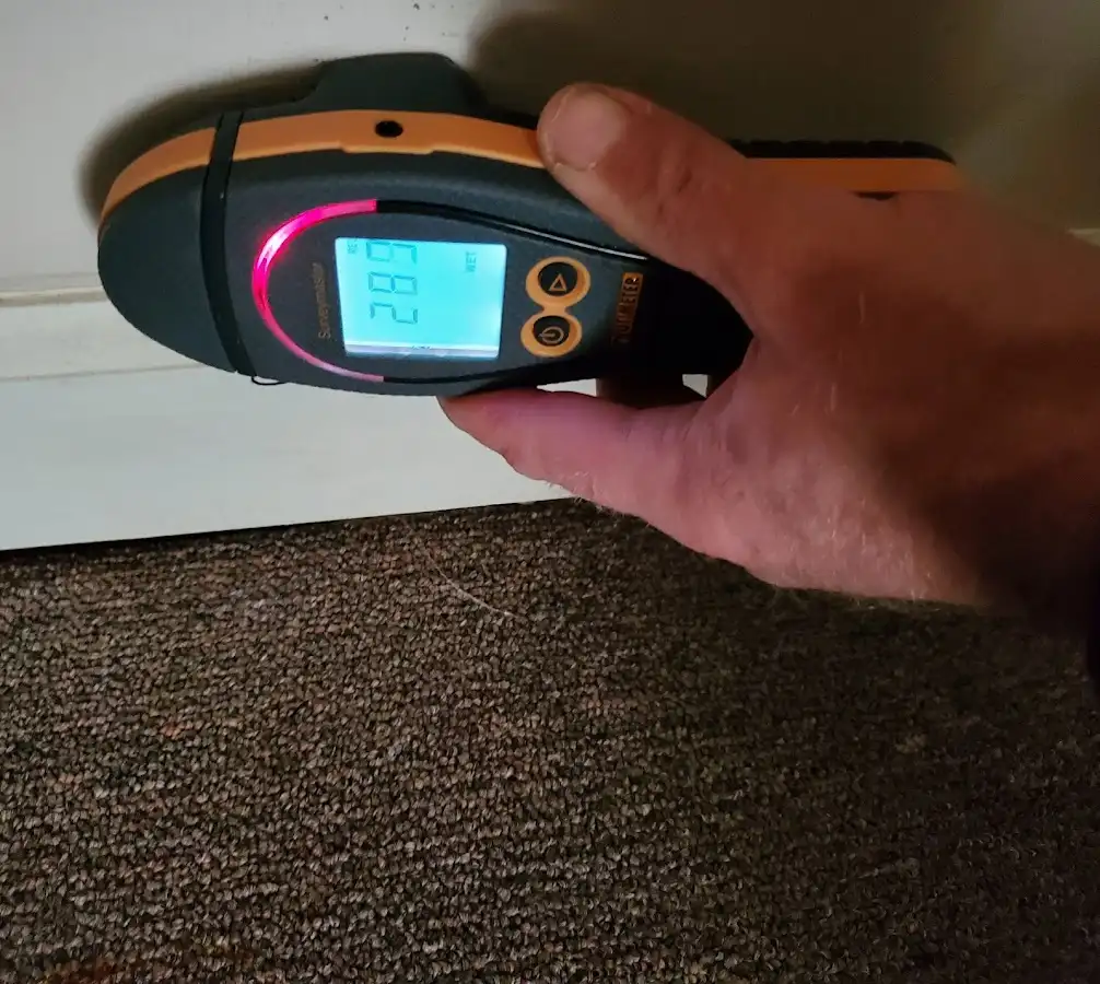 Moisture detection at baseboard during Sewage Cleanup & Sanitation in Warrensville Heights